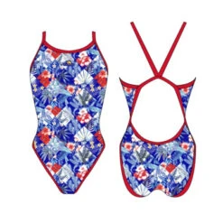 BAÑADOR NATACION MUJER BLUE HIBIS (REVOLUTION)