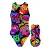 BAÑADOR WATERPOLO MUJER HALLOWEEN SKULL -Banadores Modernos banador waterpolo mujer halloween skull 89386