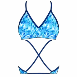 TOP BIKINI MARE MARBLE BLU