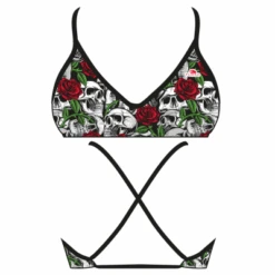 TOP BIKINI MARE SKULL AND ROSES 2019