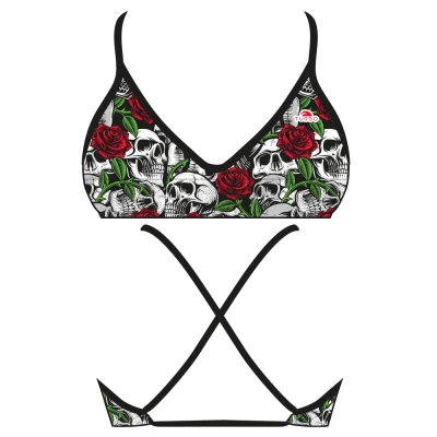 TOP BIKINI MARE SKULL AND ROSES 2019 3 TOP BIKINI MARE SKULL AND ROSES 2019